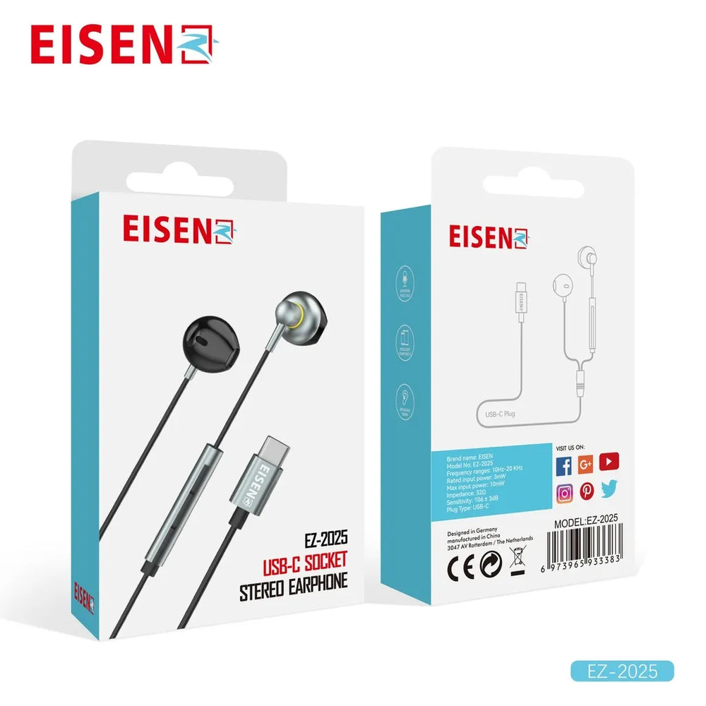 USB-C Oordopjes met Microfoon – Bedrade In-Ear Headset – USB Type-C – Stereo Geluid – Handsfree Bellen