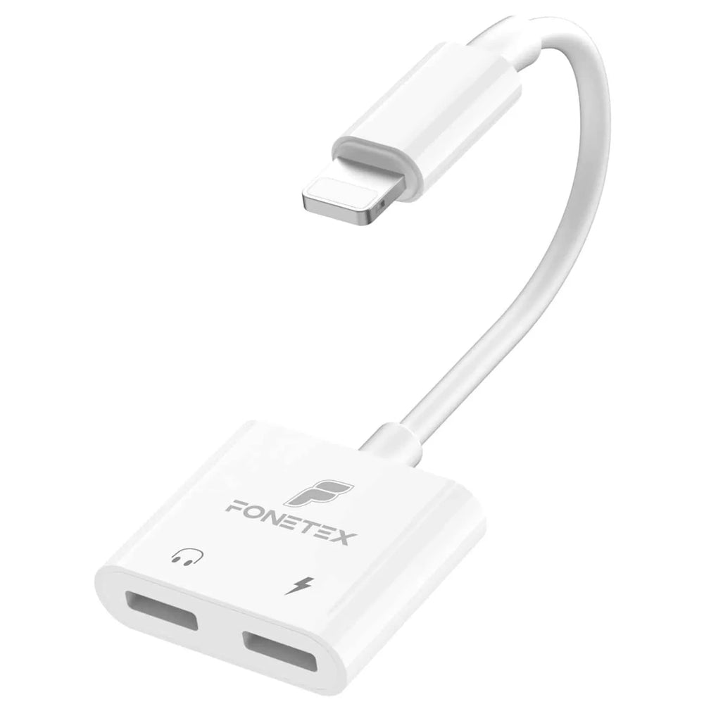 Lightning Audio & Oplaad Adapter – 2-in-1 Splitter – Gelijktijdig Opladen en Muziek Luisteren – Geschikt voor iPhone en iPad – Wit