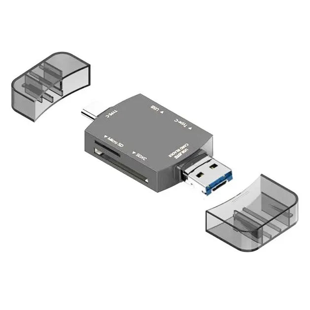 7-in-1 Universele Kaartlezer - USB, USB-C & Lightning Card Reader - SD & TF Geheugenkaartlezer - OTG Adapter - Geschikt voor iPhone, iPad, Android & Laptop-Ilumina Benelux