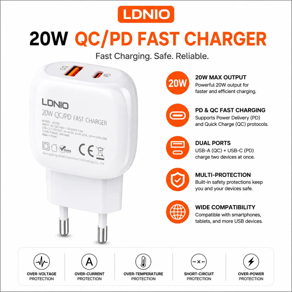 USB-C naar Lightning Kabel - PD Fast Charging - Snellaadkabel voor iPhone - USB-C Oplaadkabel - Geschikt voor iPhone 16 / 15 / 14 / 13 / 12-Ilumina Benelux