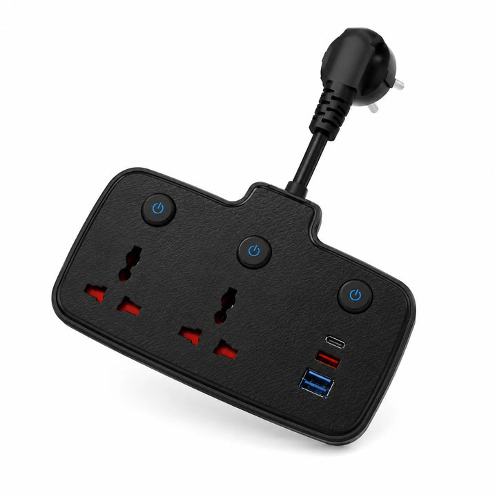 Reis Stekkerdoos met USB-C & USB-A – 2500W – 3 Stopcontacten – Individuele Schakelaars – PD20W Snelladen-Ilumina Benelux