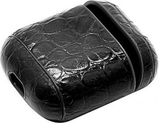 AirPods Hoesje – Geschikt voor AirPods 1 & 2 – Hard Case Snake Print – Inclusief Karabijnhaak – Zwart-Koptelefoon case-Ilumina Benelux
