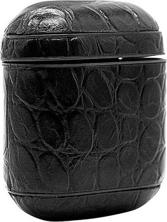 AirPods Hoesje – Geschikt voor AirPods 1 & 2 – Hard Case Snake Print – Inclusief Karabijnhaak – Zwart-Koptelefoon case-Ilumina Benelux
