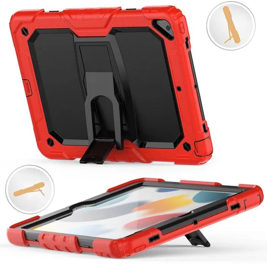 Apple iPad 10.2 (7/8/9e gen) Hoesjes – Schokbestendige Tablethoes – Penhouder – Screenprotector – Standaard – Rood-Tablethoesjes-Ilumina Benelux