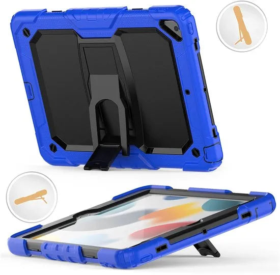 Apple iPad 10.2 (7/8/9e Gen) Tablethoes – Schokbestendig – Penhouder – Ingebouwde Screenprotector & Standaard – Blauw-Tablethoesjes-Ilumina Benelux