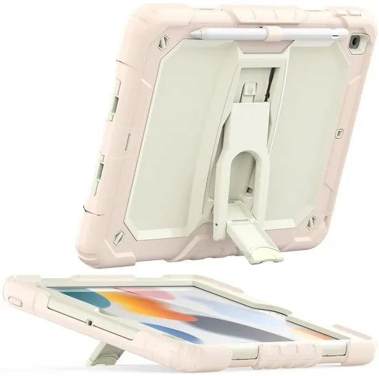 Apple iPad 10.2 (7/8/9e gen) Tablethoes – Schokbestendig – Penhouder – Ingebouwde Screenprotector – Standaard – Lichtroze-Tablethoesjes-Ilumina Benelux
