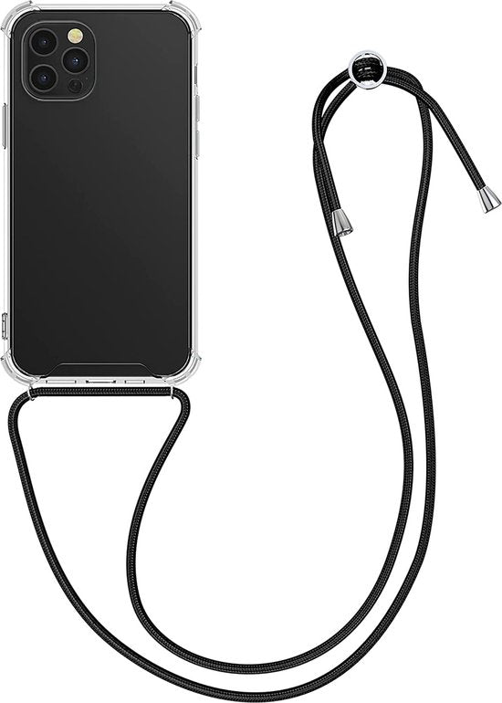 Apple iPhone 11 Pro Max Hoesjes – Siliconen Backcover met Schouderkoord – Transparant – Anti-slip – Flexibel-Ilumina Benelux