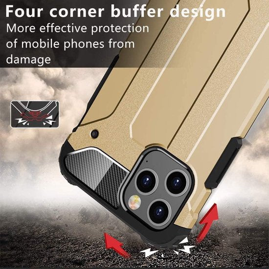 Apple iPhone 12 Mini Hoesjes – Dual Layer Armor Backcover – Heavy Duty Schokbestendig – Goud-Ilumina Benelux