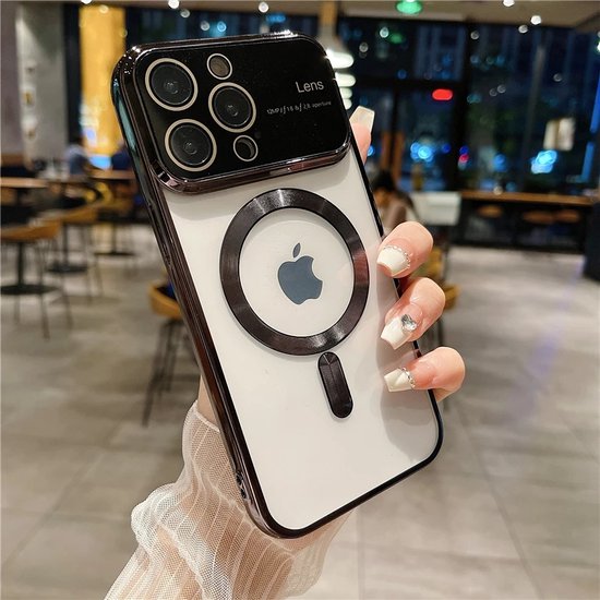 Apple iPhone 13 Hoesjes – MagSafe Backcover – Camera Cover – Slank & Schokbestendig – Zwart-Ilumina Benelux