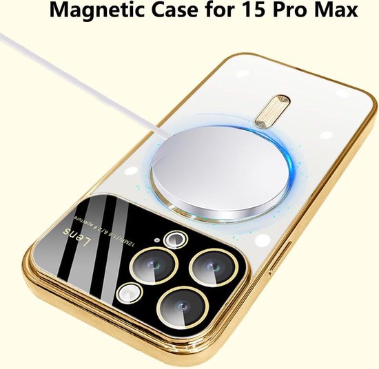 Apple iPhone 13 Pro Hoesjes – MagSafe Backcover – Camera Cover – Schokbestendig – Goud-Ilumina Benelux