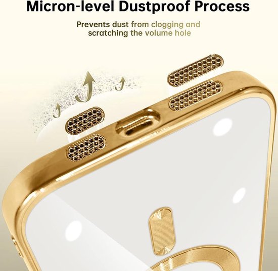 Apple iPhone 13 Pro Hoesjes – MagSafe Backcover – Camera Cover – Schokbestendig – Goud-Ilumina Benelux