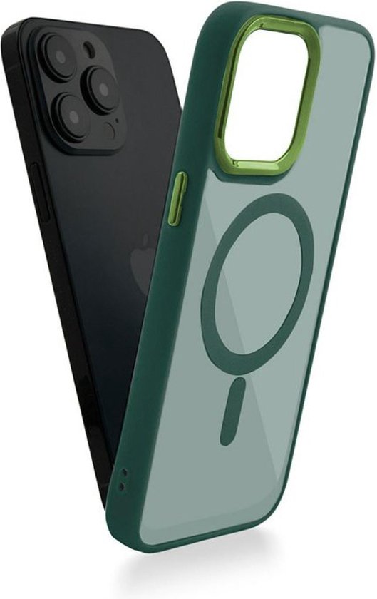 Apple iPhone 13 Pro Max Hoesjes – Matte Armor Backcover – Schokbestendig – MagSafe – Groen-Ilumina Benelux