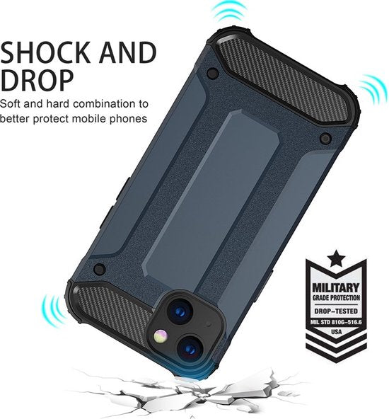 Apple iPhone 14 Hoesjes – Dual Layer Armor Backcover – Heavy Duty Schokbestendig – Roségoud-Ilumina Benelux