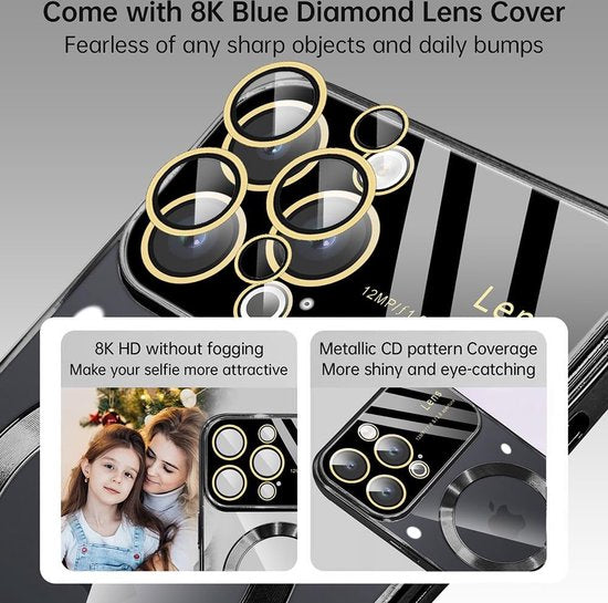 Apple iPhone 14 Hoesjes – MagSafe Backcover – Camera Cover – Schokbestendig – Goud-Ilumina Benelux