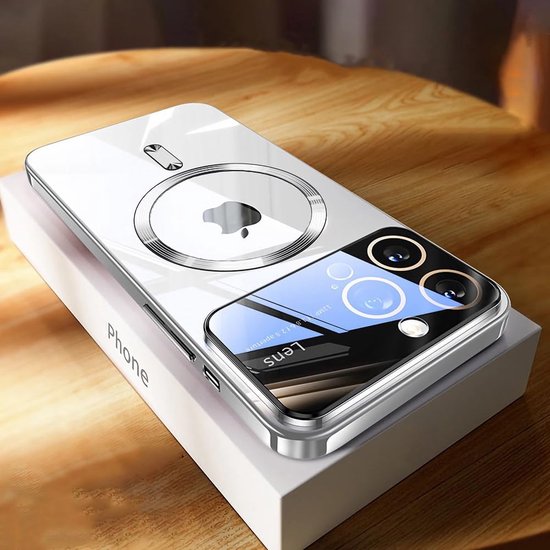 Apple iPhone 14 Hoesjes – MagSafe Backcover – Camera Cover – Zilver-Ilumina Benelux