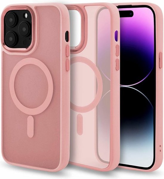 Apple iPhone 14 Hoesjes – Matte Armor Backcover – Schokbestendig – MagSafe – Roze-Ilumina Benelux