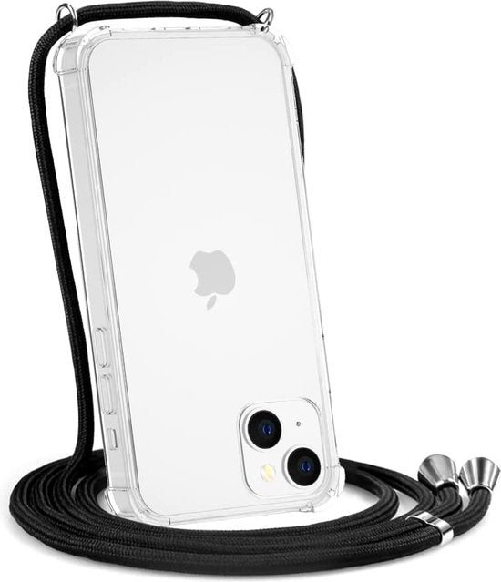 Apple iPhone 14 Plus Hoesjes – Siliconen Backcover met Schouderkoord – Transparant – Anti Kras – Flexibel Beschermhoesje-Ilumina Benelux