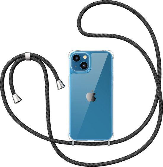 Apple iPhone 14 Plus Hoesjes – Siliconen Backcover met Schouderkoord – Transparant – Anti Kras – Flexibel Beschermhoesje-Ilumina Benelux