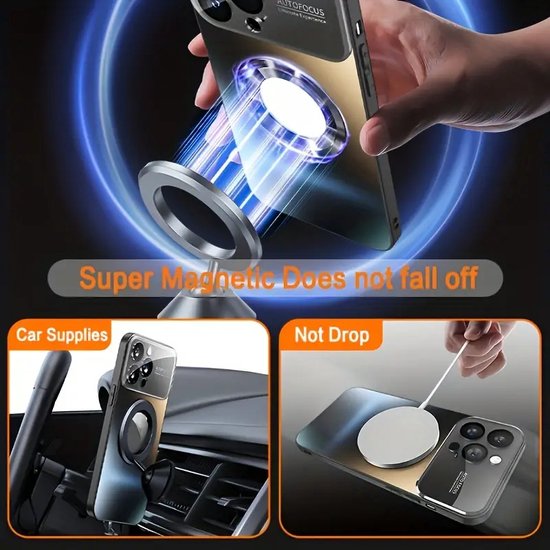 Apple iPhone 14 Pro Hoesjes – MagSafe Backcover – Camera Cover – Zilver-Ilumina Benelux