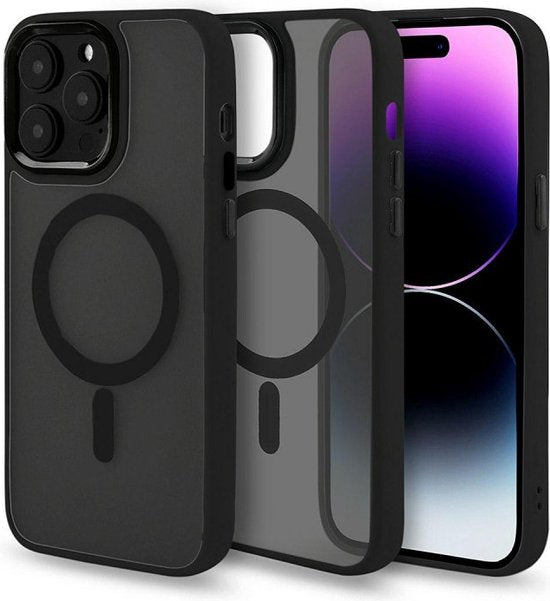 Apple iPhone 14 Pro Max Hoesjes – Matte Armor Backcover – Schokbestendig – MagSafe – Zwart-Ilumina Benelux