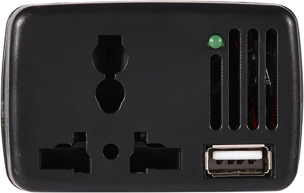 Auto omvormer 12V naar 220V – 150W Power Inverter – Stopcontact + USB – DC naar AC – Sigarettenaansteker Adapter – Zwart-Ilumina Benelux