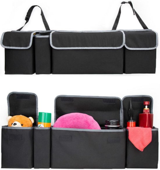 Auto organizer kofferbak – Hoge capaciteit opbergtas – Zetel pocket – Multi-use opbergdoos – Zwart-Auto-organizer-Ilumina Benelux