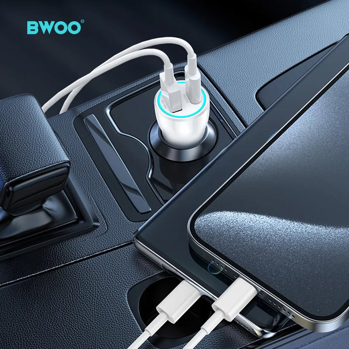 38W Autolader USB-C PD & USB-A QC – Snellader voor Auto-Ilumina Benelux