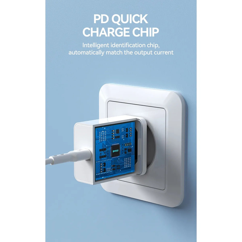 20W USB-C PD Snellader met USB-C Kabel – EU Stekker Oplader