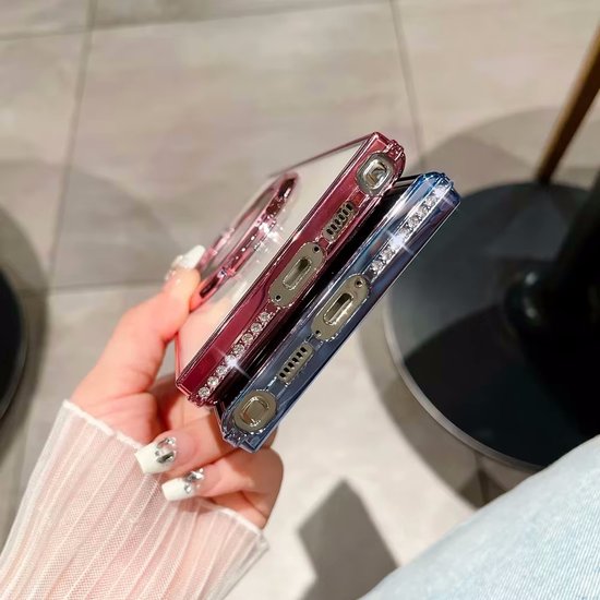 Back Cover Hoesje - Schattige met Diamanten steentjess - Geschikt voor: Samsung Galaxy A16 - Zwart-Ilumina Benelux