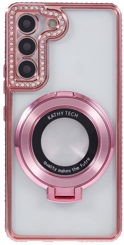 Back Cover Hoesje - Schattige met Diamanten steentjess - Geschikt voor: Samsung Galaxy A25 - Roze-Ilumina Benelux