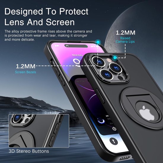 Backcover Met MagSafe Geschikt voor iPhone 14 Pro Max Hoesje - Zwart-Ilumina Benelux