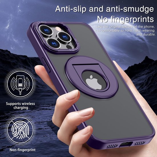 Backcover met magsafe iPhone 14 Hoesje - Backcover Geschikt voor MagSafe - Paars-Ilumina Benelux