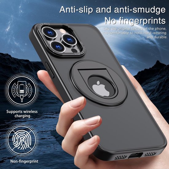 Backcover met magsafe iPhone 14 Hoesje - Backcover Geschikt voor MagSafe - Zwart-Ilumina Benelux