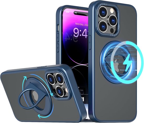 Backcover met magsafe iPhone 14 Hoesje - Blauw-Ilumina Benelux
