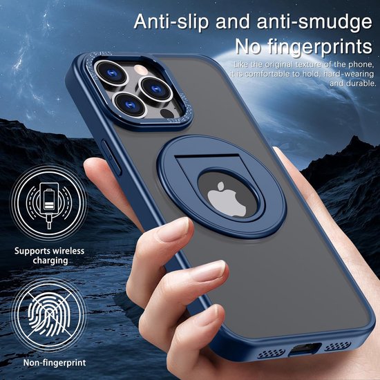 Backcover met magsafe iPhone 14 Pro Hoesje - Backcover Geschikt voor MagSafe - Blauw-Ilumina Benelux