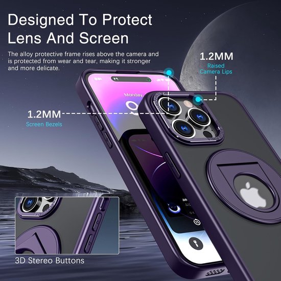 Backcover met magsafe iPhone 14 Pro Max Hoesje - Paars-Ilumina Benelux