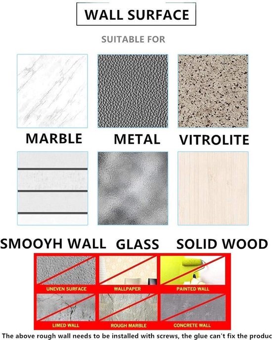 Badkamer plank – Wandmontage shampoo opbergrek – Handdoekenrek & kruidenrek – Zonder boren – 45 cm – Zwart-Ilumina Benelux