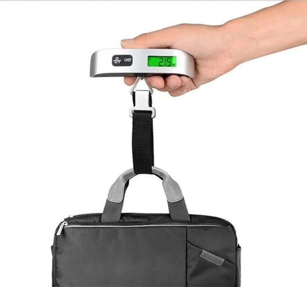 Bagageweegschaal digitaal – Kofferweger met weeghaak – Ingebouwde thermometer – Tot 50 kg – Zwart-Ilumina Benelux