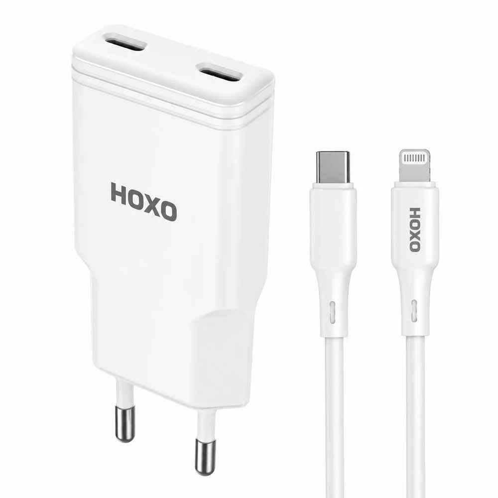 20W Dual USB-C Fast Charger met USB-C naar Lightning Kabel-Ilumina Benelux