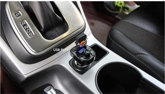 Bluetooth FM transmitter auto – LuxeBass HY-82 – Handsfree bellen – MP3 speler – USB autolader – AUX – TF kaart – Zwart-Ilumina Benelux