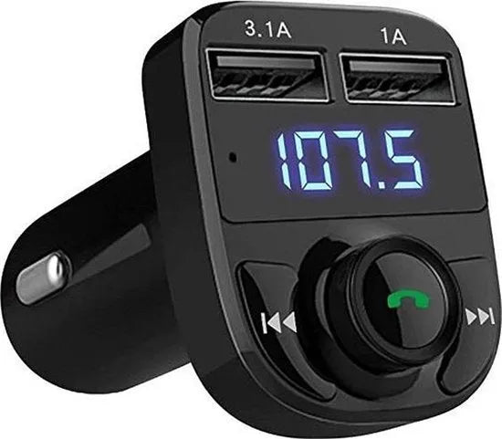 Bluetooth FM transmitter auto – LuxeBass HY-82 – Handsfree bellen – MP3 speler – USB autolader – AUX – TF kaart – Zwart-Ilumina Benelux