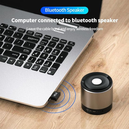 Bluetooth USB Adapter – Bluetooth 5.0 Dongle voor PC/Laptop – Audio Zender & Ontvanger – Plug & Play – Zwart-Bluetoothadapter-Ilumina Benelux