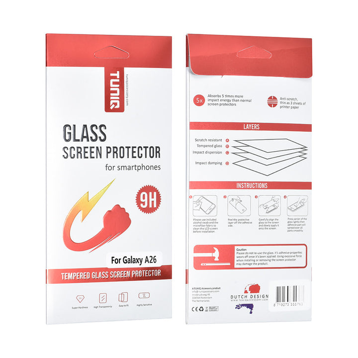 TUNIQ Samsung Galaxy A26 5G Screenprotector - Tempered Glass - Transparant-Screenprotectors-Ilumina Benelux