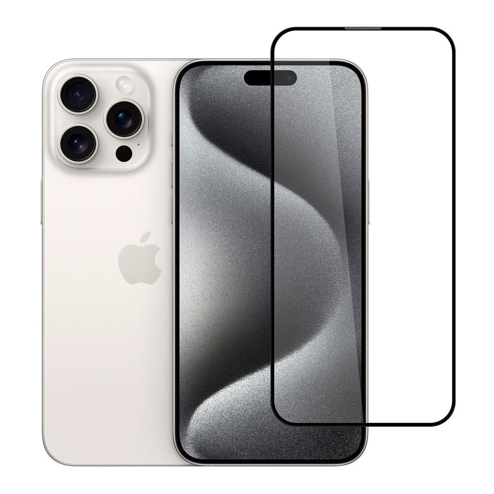 TUNIQ iPhone 15 Pro Max 10D Full Coverage Screenprotector - Zwarte Rand-Screenprotectors-Ilumina Benelux
