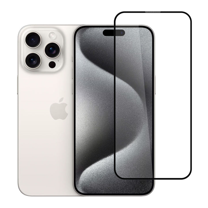 TUNIQ iPhone 15 Pro Max 10D Full Coverage Screenprotector - Zwarte Rand-Screenprotectors-Ilumina Benelux