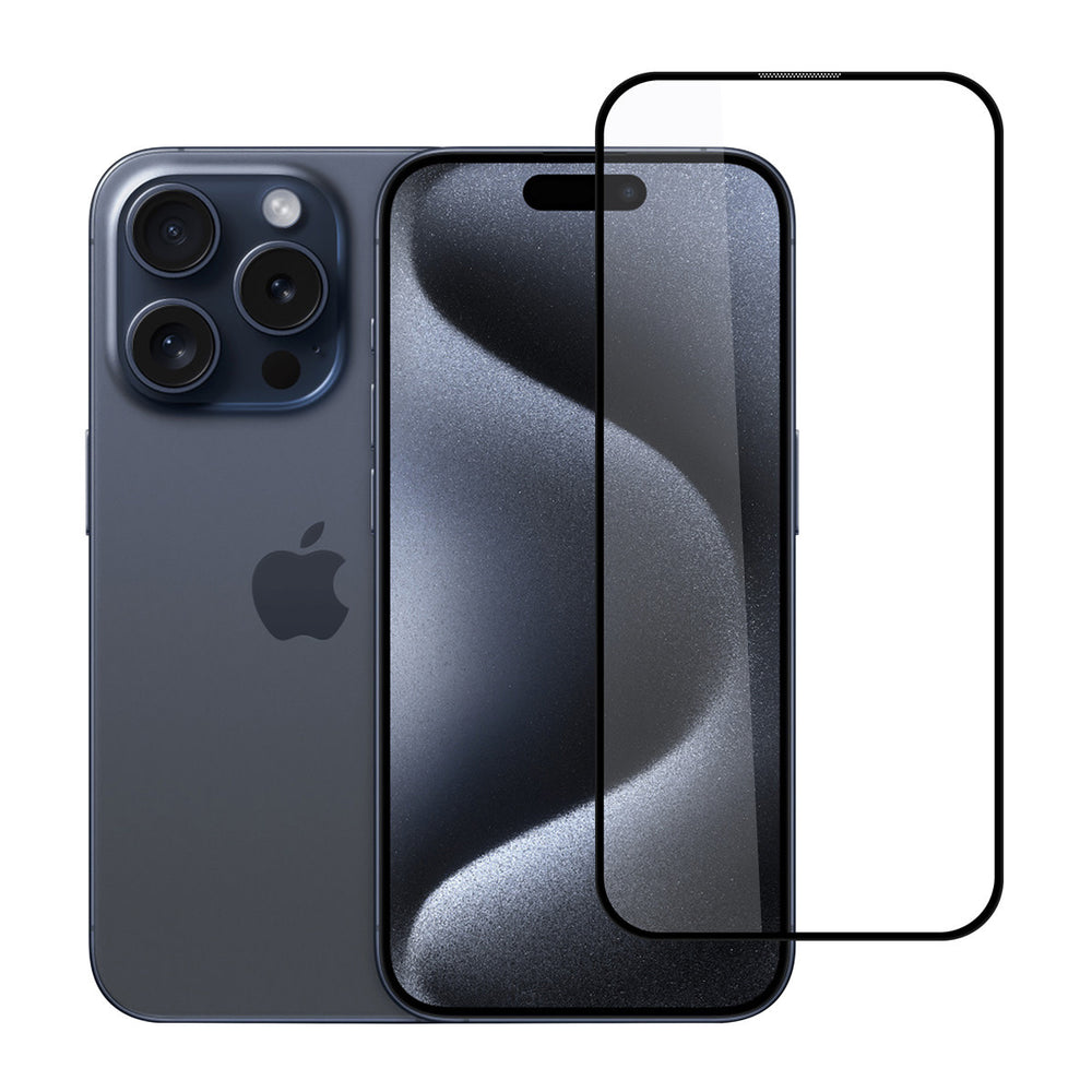 TUNIQ iPhone 15 Pro Screenprotector - 10D Full coverage Screenprotector - Zwarte Rand-Screenprotectors-Ilumina Benelux