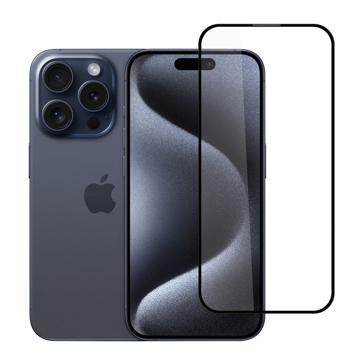TUNIQ iPhone 15 Pro Screenprotector - 10D Full coverage Screenprotector - Zwarte Rand-Screenprotectors-Ilumina Benelux