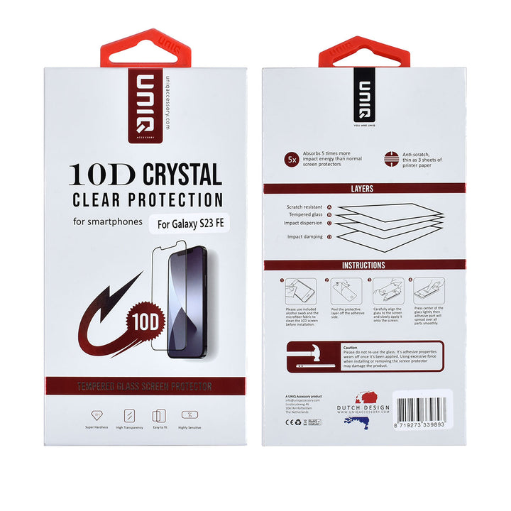 UNIQ Accessory Samsung Galaxy S23 FE - Full Cover 10D Tempered glass - Transparant-Hoesjes-Ilumina Benelux