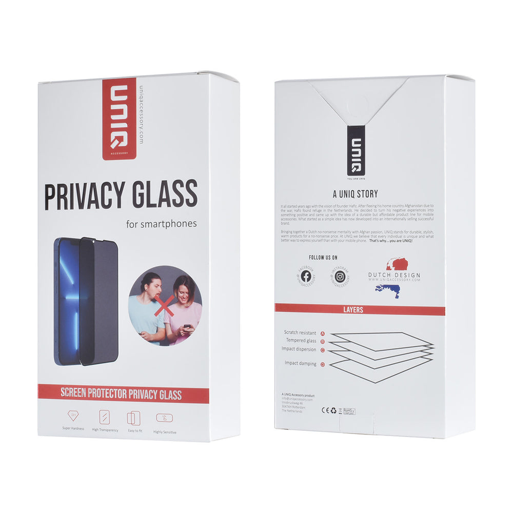 UNIQ Accessory iPhone 12 Pro Screenprotector - Privacy Glass - Zwart-Screenprotectors-Ilumina Benelux