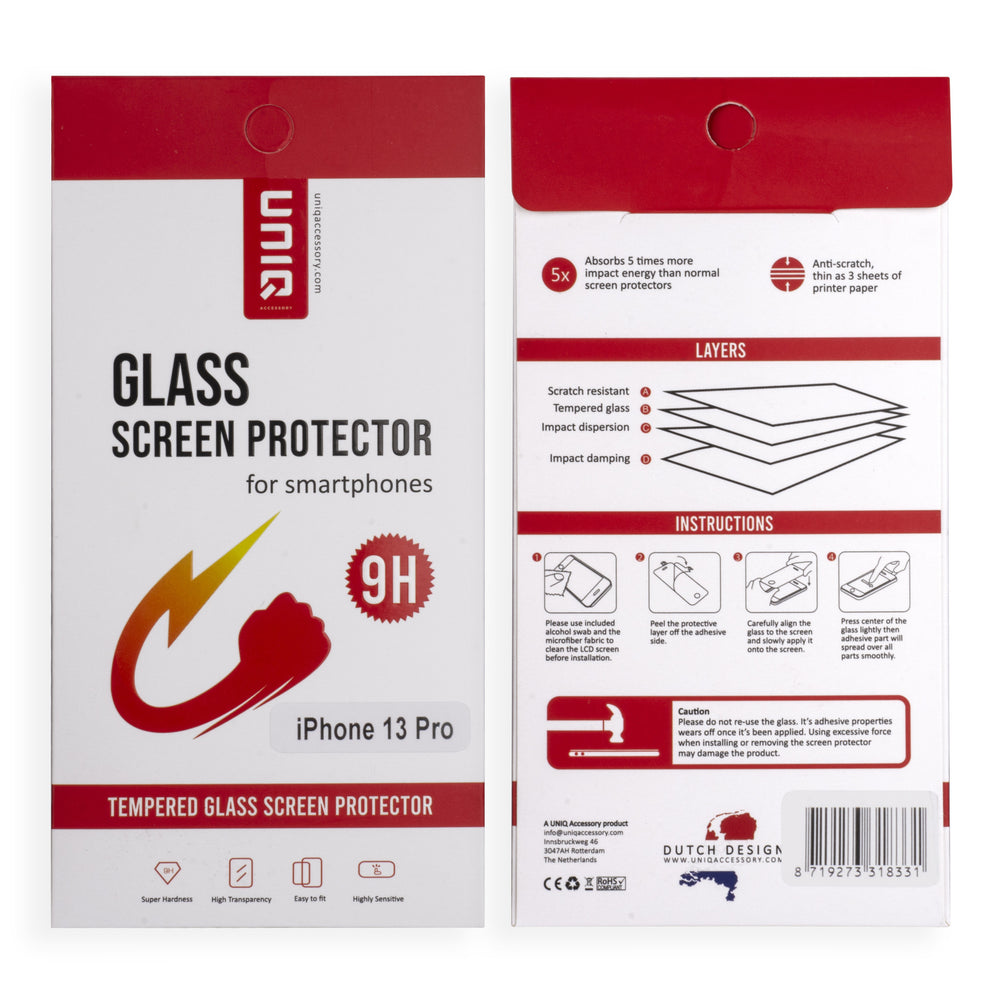 UNIQ Accessory iPhone 13 Pro Screenprotector - Transparant-Screenprotectors-Ilumina Benelux